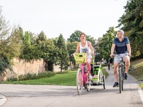 Radfahren im Schubertpark, © Donau Niederösterreich - Kamptal-Wagram-Tullner Donauraum