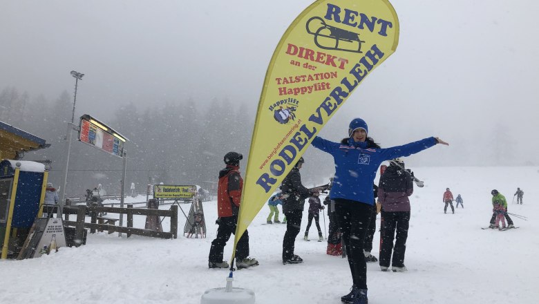 Dagmar Beachflag rodeln, © Happylift Semmering