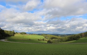 Blick zu den Krumauer Waldhütten mit dahinter liegendem Horner Becken, © Gemeinde Jaidhof