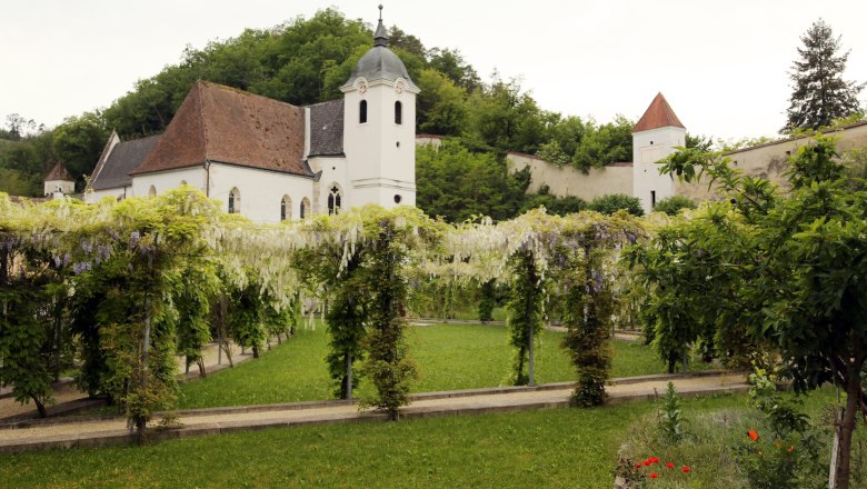 Blick vom Meditationsgarten zur Kartause, © weinfranz